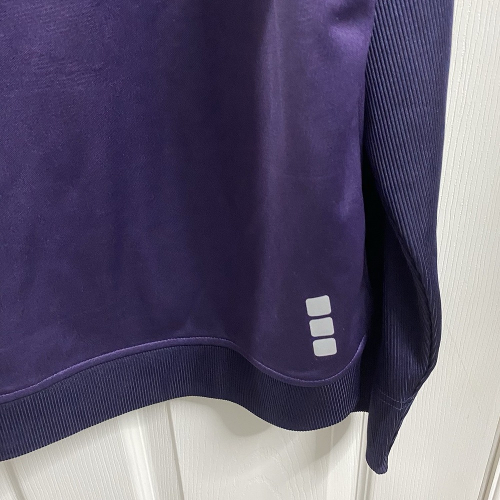 Elevate Men's Full Zip-Up 100% Polyester Purple & Navy Jacket Shirt Sz. L-NWOT - Picture 4 of 8